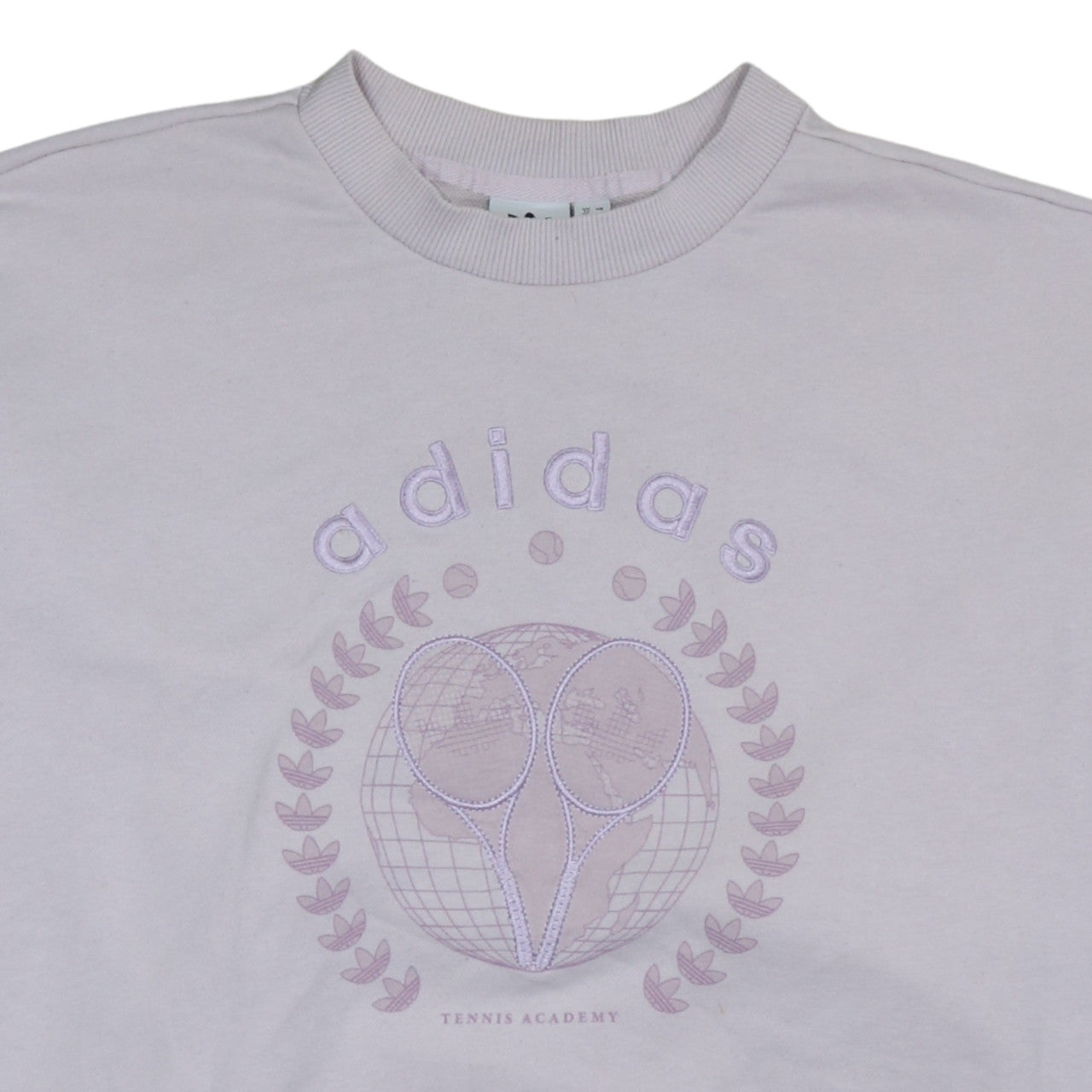Adidas Womens Beige Tennis Academy Sweatshirt Size 12 Cotton Blend