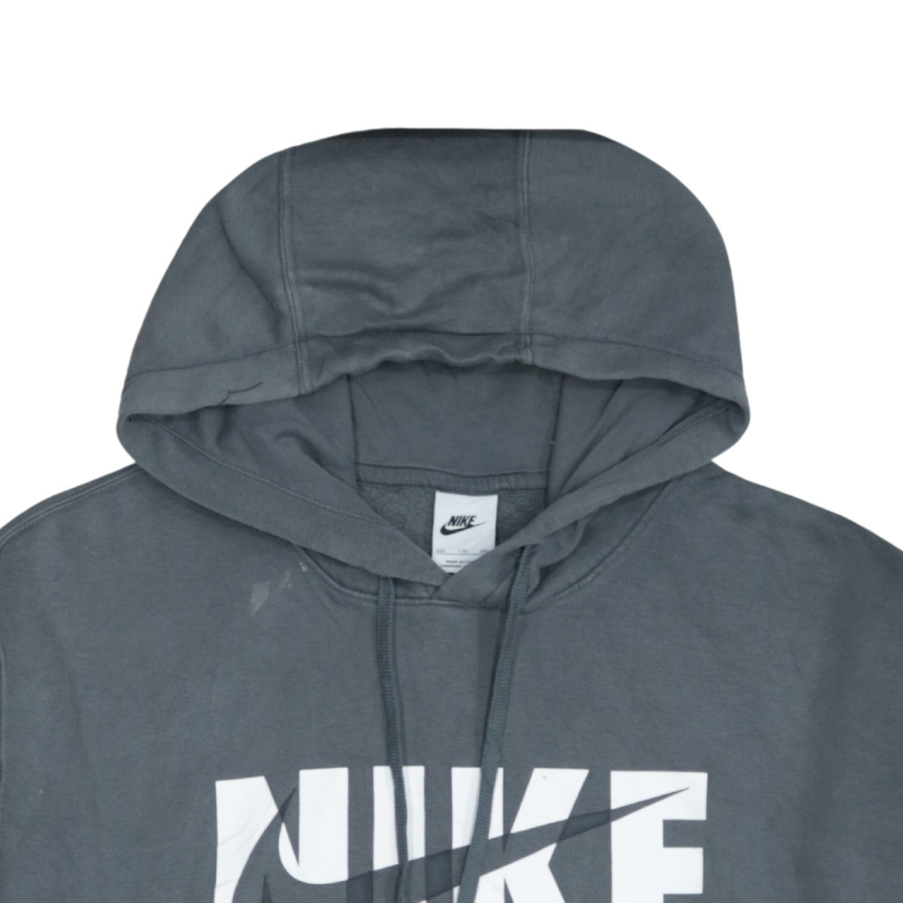 Nike Men Grey 2XL Pullover Hoodie Sportswear Fleece Graphic Print