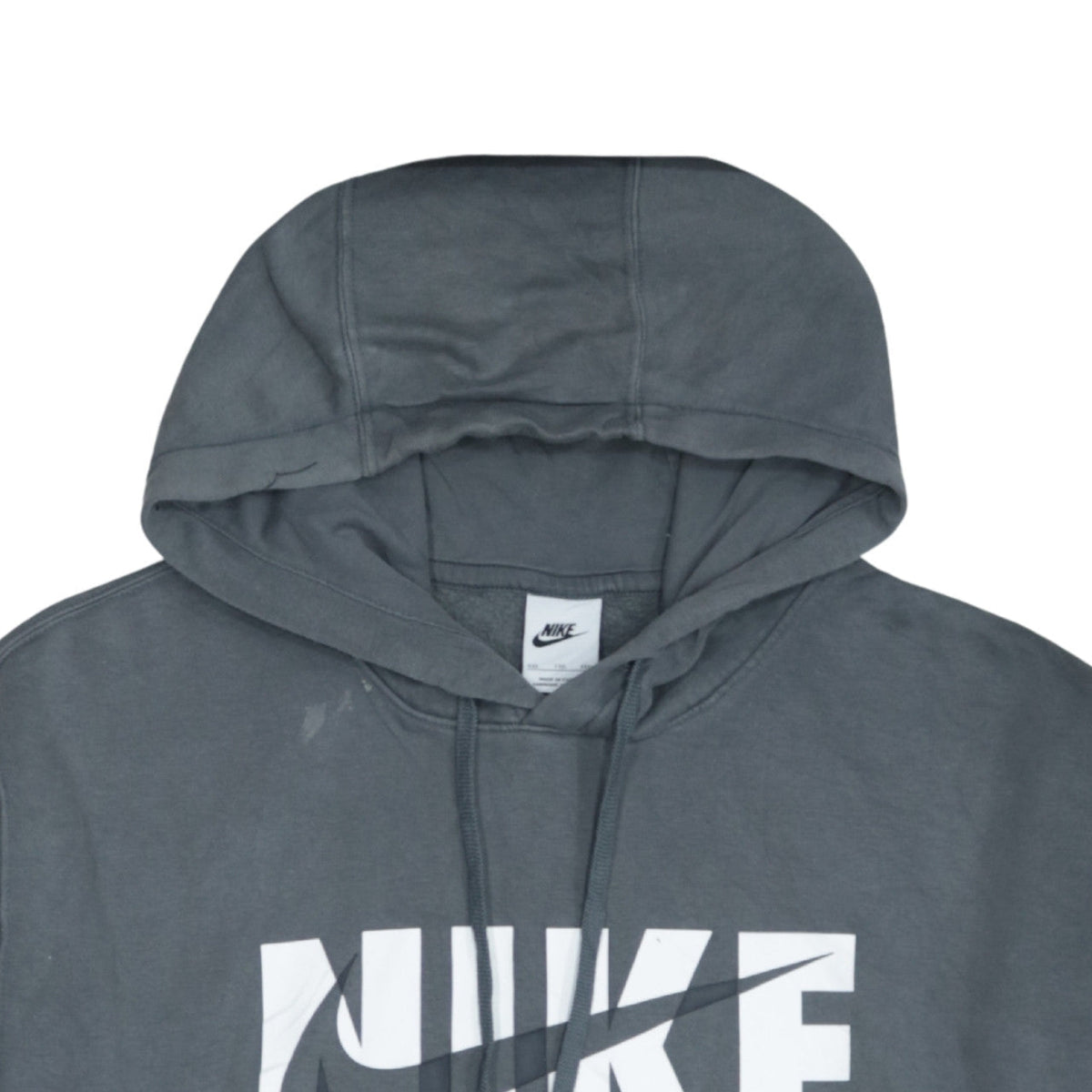 Nike Men Grey 2XL Pullover Hoodie Sportswear Fleece Graphic Print