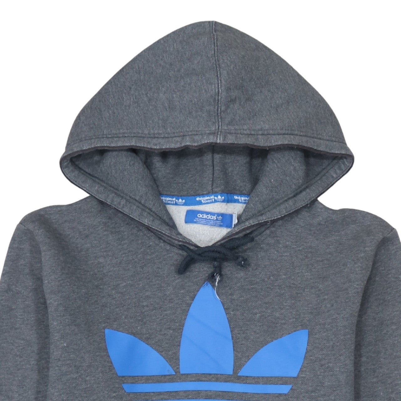 Adidas Men's Grey Pullover Hoodie Small Logo Fleece Sweatshirt