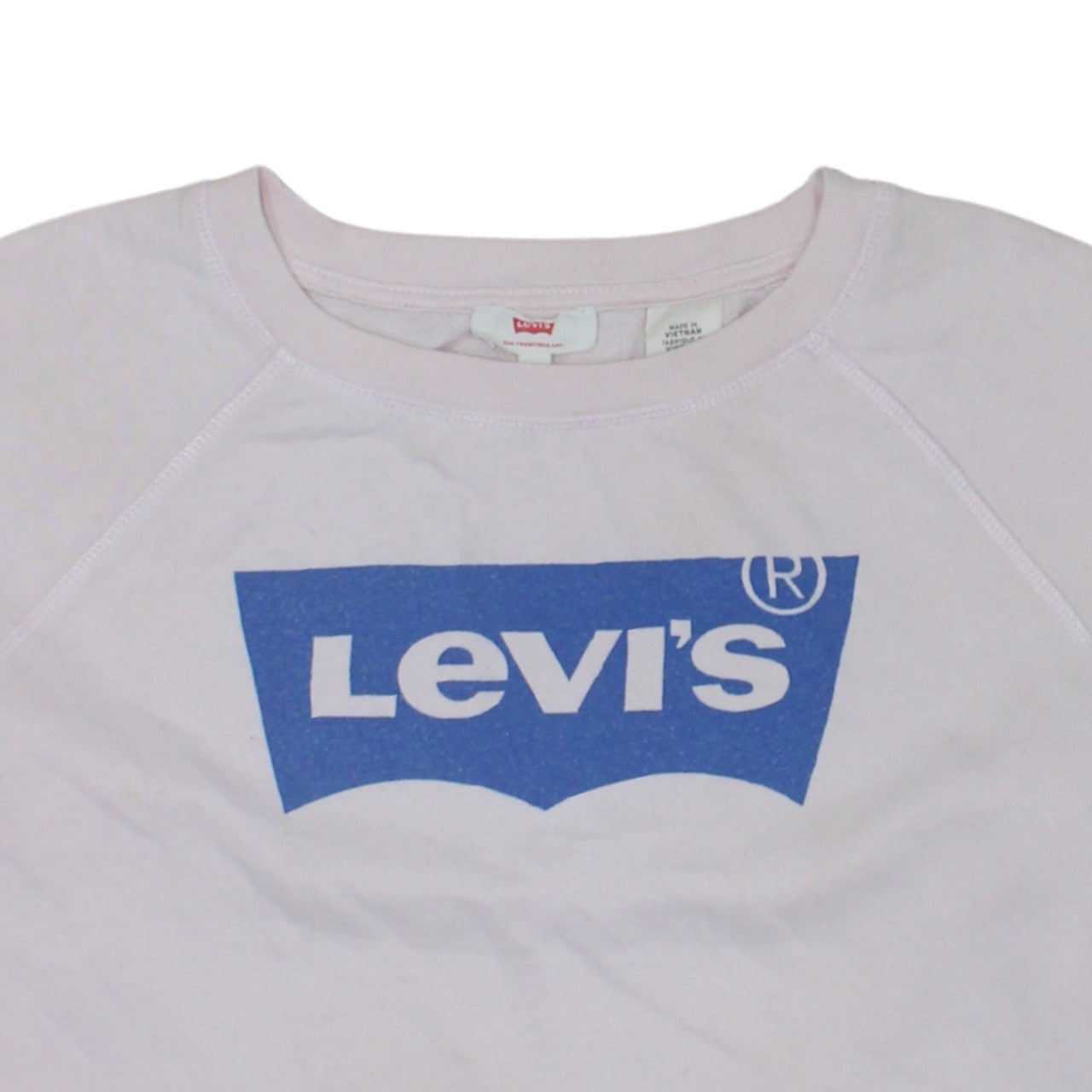 Levi's Womens Pink Sweatshirt Medium Crew Neck Logo Pullover