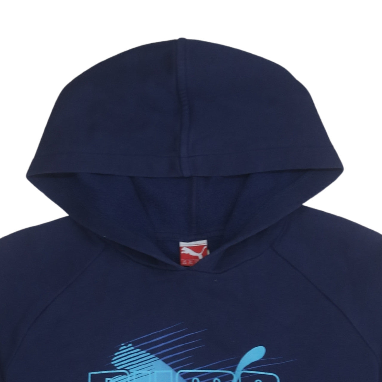 Puma Boys Navy Blue Pullover Hoodie Size 16 (176) Logo Print