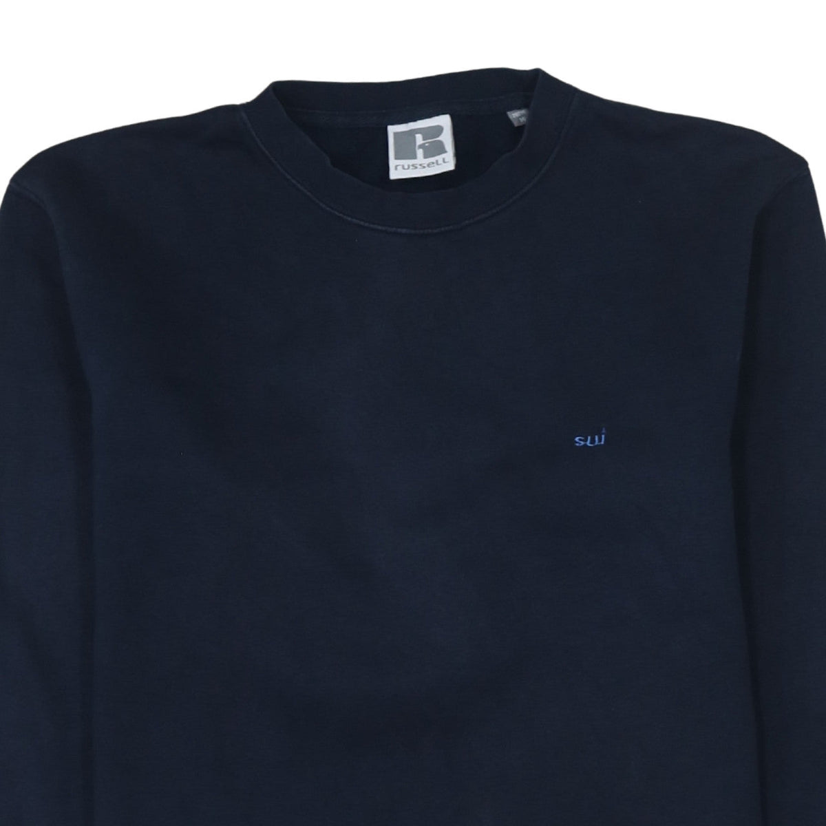 Russell Mens Blue Crew Neck Pullover Sweatshirt Size M