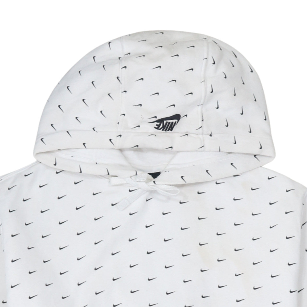 Nike Men's White Pullover Hoodie Size M Logo Print Sportswear