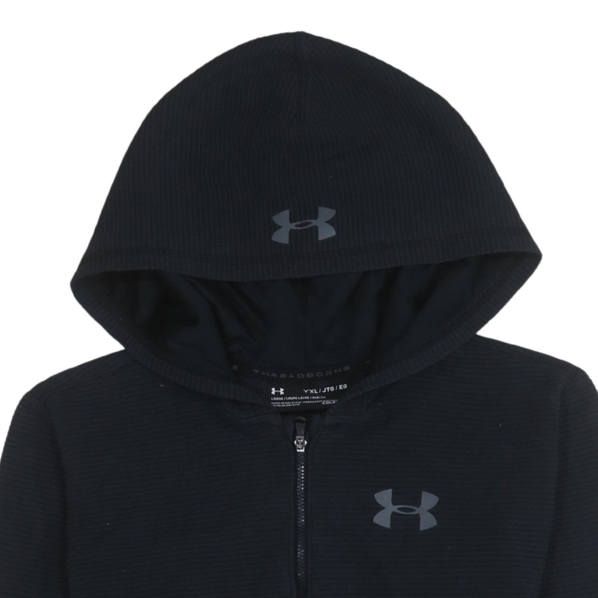 Under Armour Boys Black YXL 1/4 Zip Hoodie Threadborne ColdGear