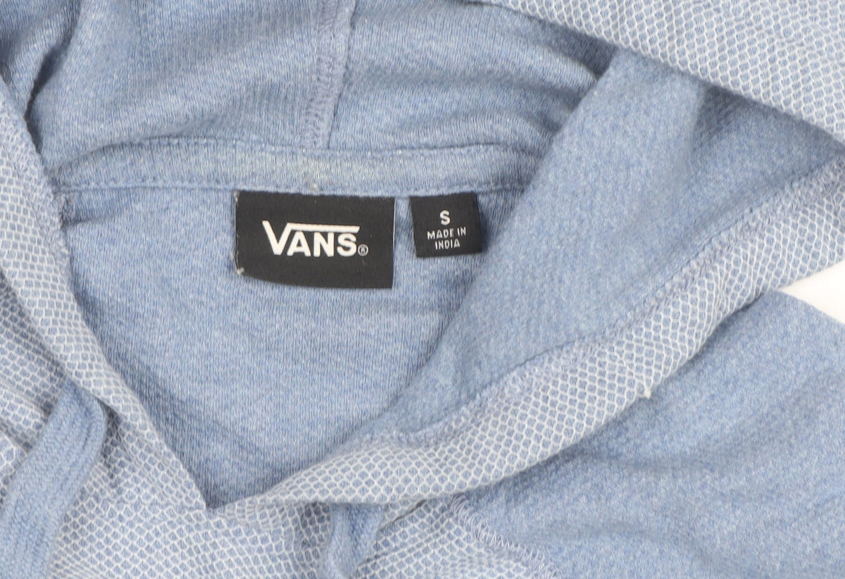 Vans Mens Blue Pullover Hoodie Size S Lightweight Cotton Blend