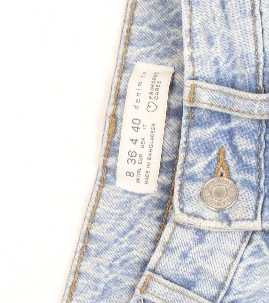 Primark Denim Co Women Light Blue Distressed Mom Jeans Size 8