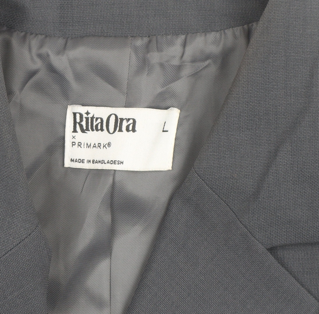 Rita Ora x Primark Women's Grey Blazer L Classic Lined Workwear Jacket