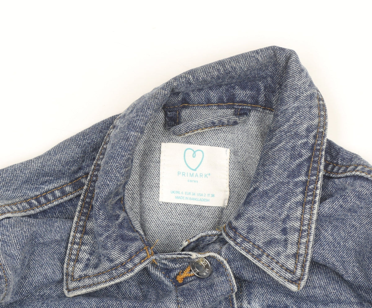 Primark Men's Blue Denim Button Jacket Size S Regular Fit