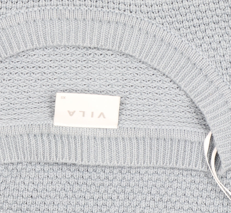 Vila Women’s Grey Knit Crew Neck Long Sleeve Pullover Jumper XS