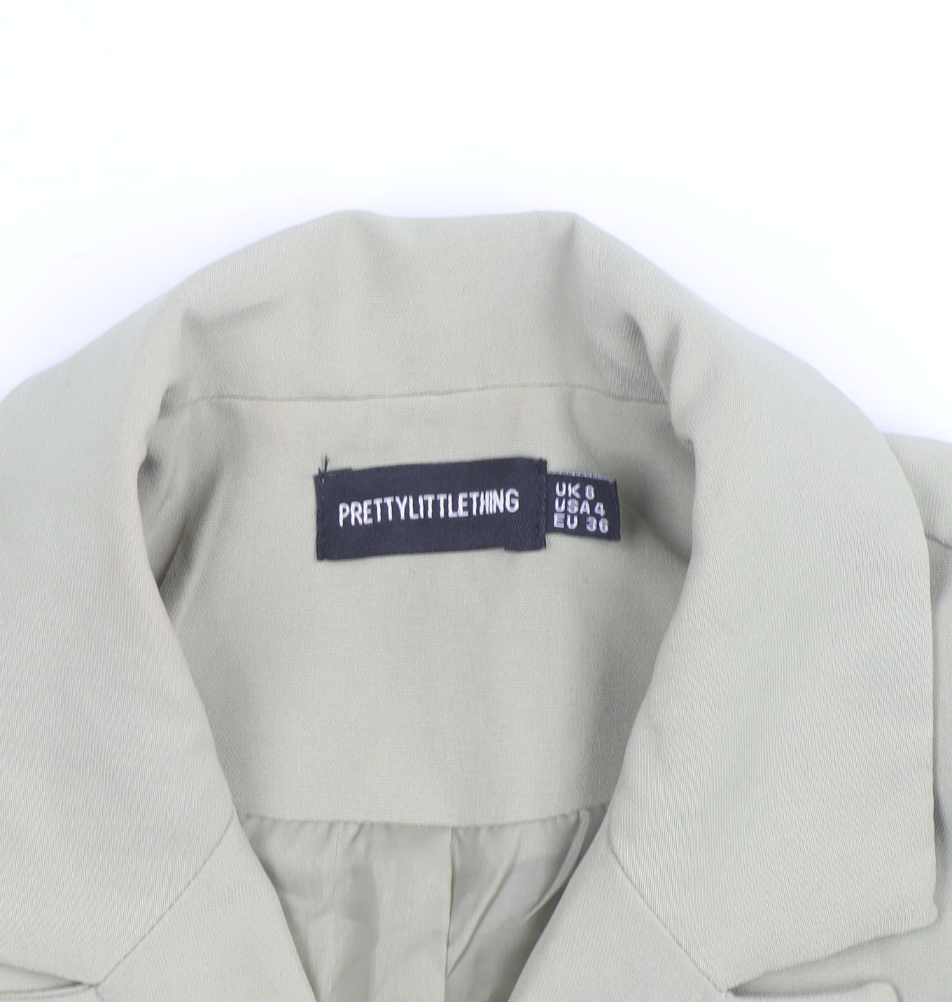 PrettyLittleThing Women's Beige Cropped Blazer Size 8