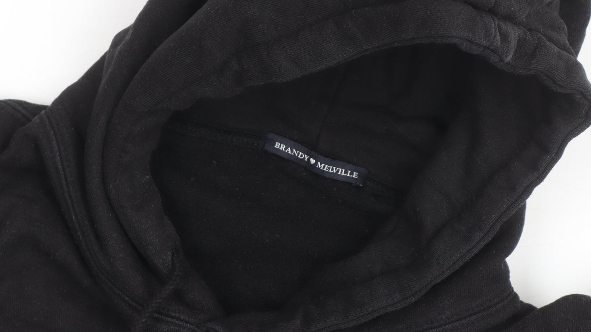 Brandy Melville Women Black Hellraiser Dragon Print Pullover Hoodie One Size