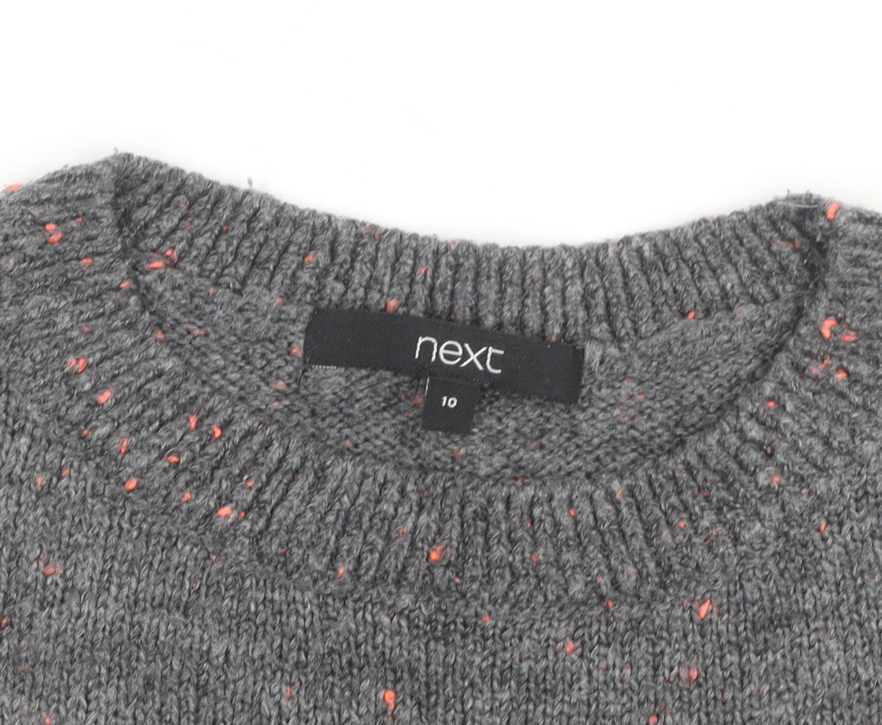 Next Women Grey Star Knit Pullover Jumper Size 10