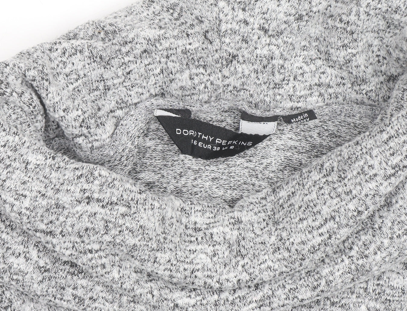 Dorothy Perkins Women’s Grey Cowl Neck Long Sleeve Tunic Jumper Size 16