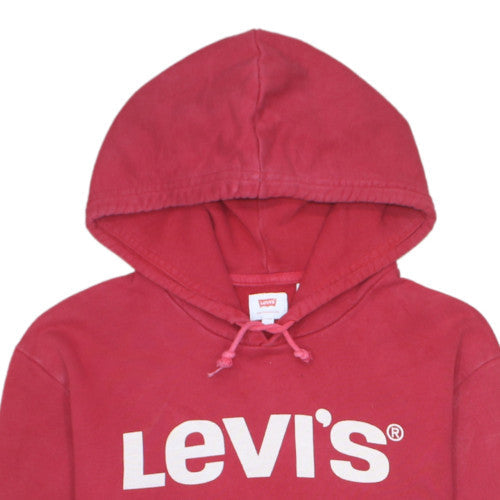 Levi's Men's Red Pullover Hoodie M Logo Graphic Fleece Sweatshirt