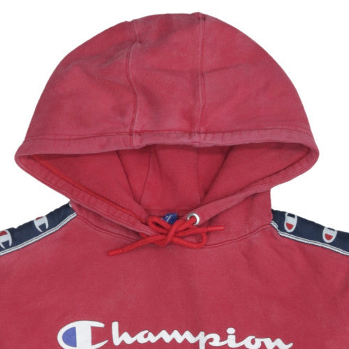 Champion Men's Red Pullover Hoodie Small Logo Fleece Sweatshirt