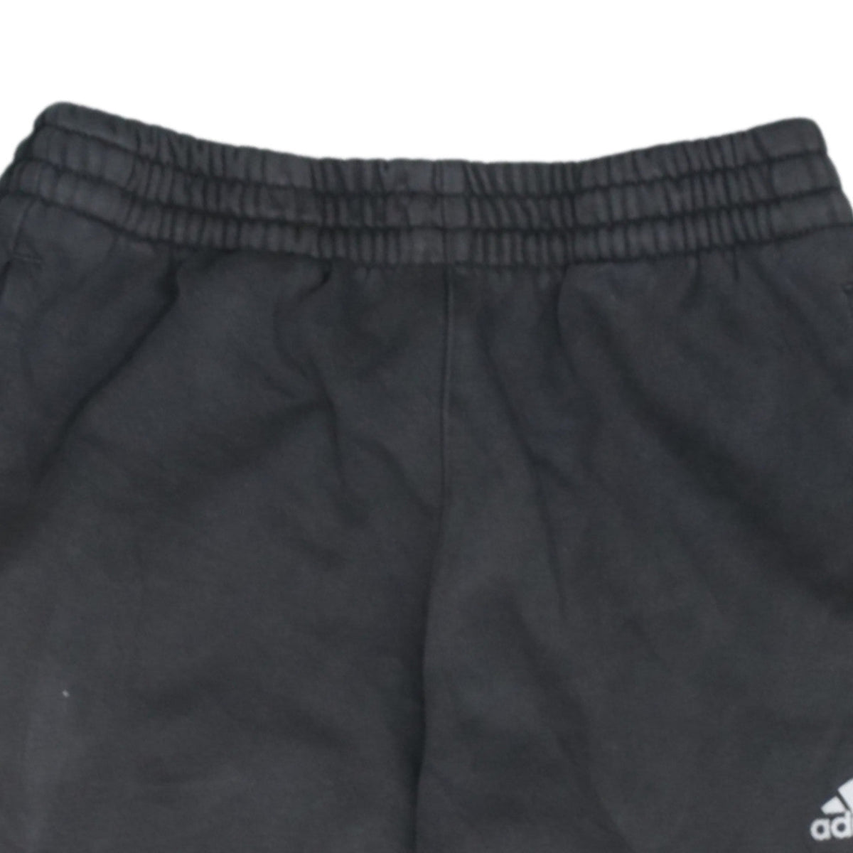 Adidas Boys Black Track Pants 11-12 Years Elastic Waist Fleece Joggers