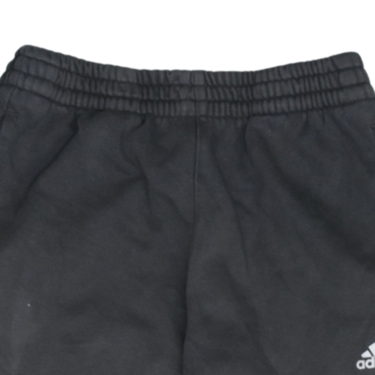 Adidas Boys Black Track Pants 11-12 Years Elastic Waist Fleece Joggers