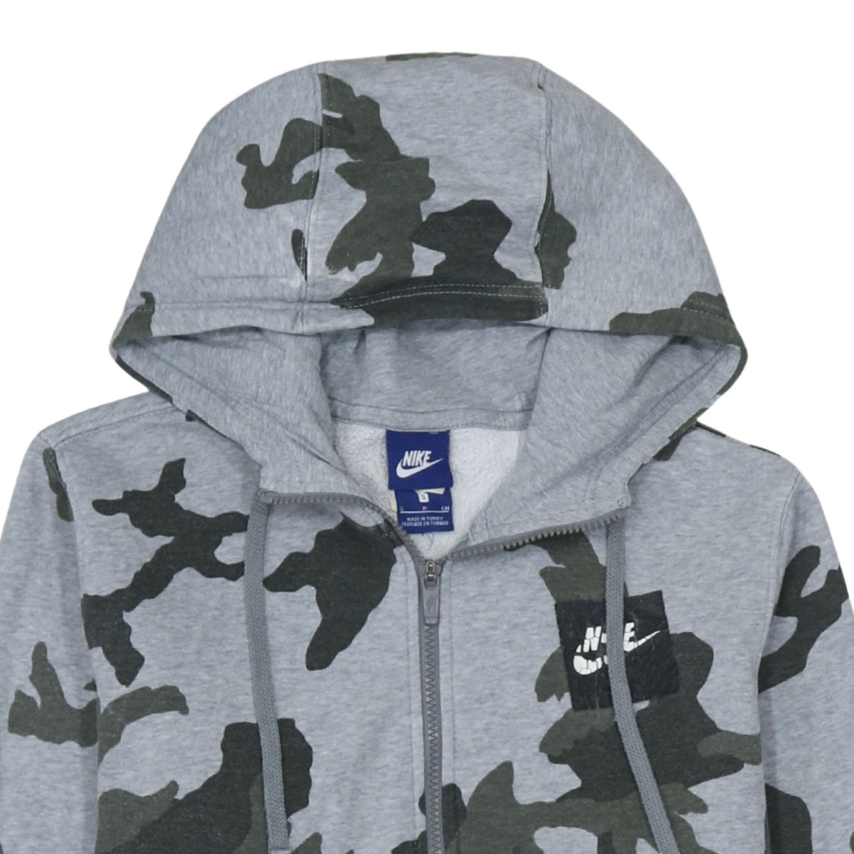 Nike Men's Grey Camouflage Full Zip Hoodie Size S