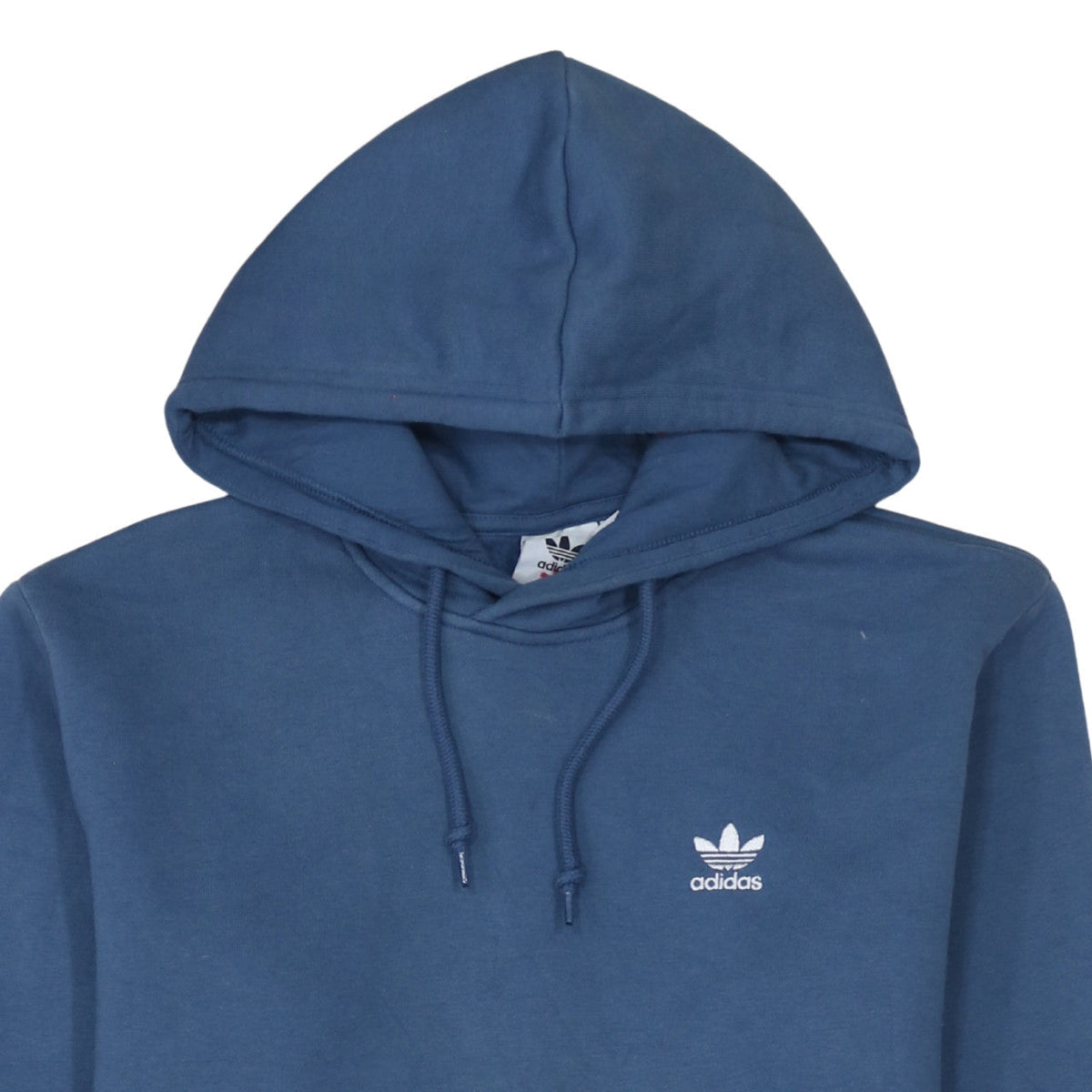 Adidas Mens Blue Pullover Hoodie Size M Logo Fleece Sweatshirt
