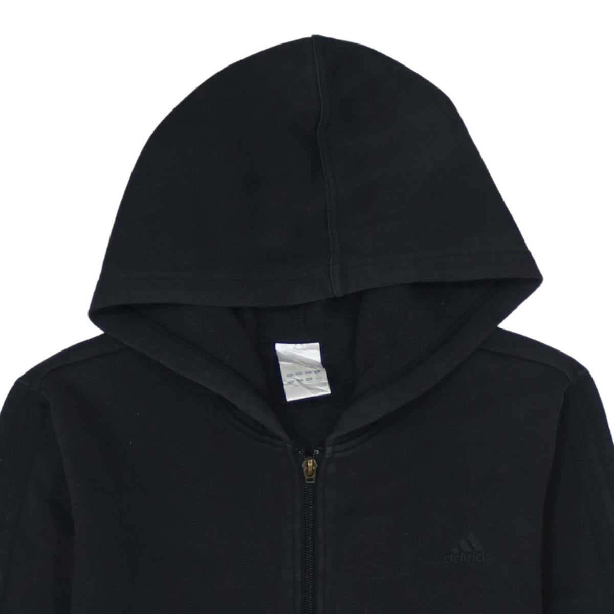 Adidas Women Black Full Zip Hoodie Cotton Blend Size M