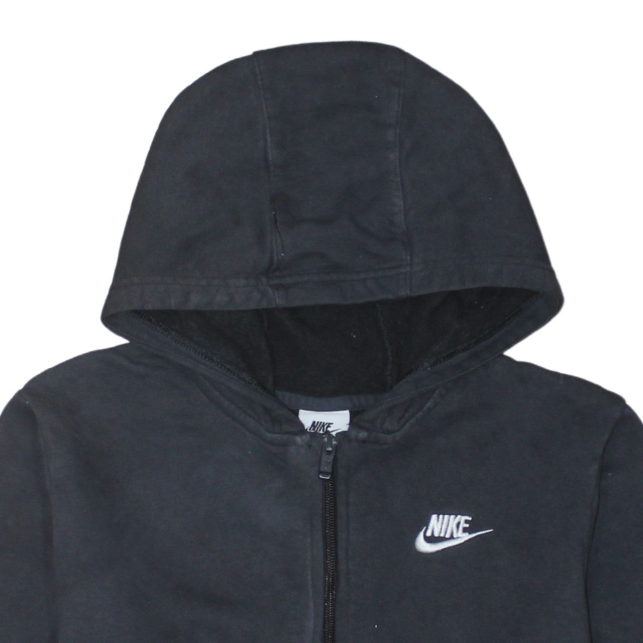 Nike Boys Black Full Zip Fleece Hoodie XL 158-170cm Lightweight Hooded Top