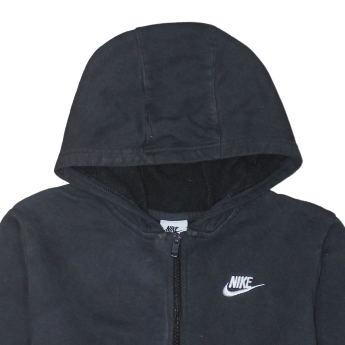 Nike Boys Black Full Zip Fleece Hoodie XL 158-170cm Lightweight Hooded Top
