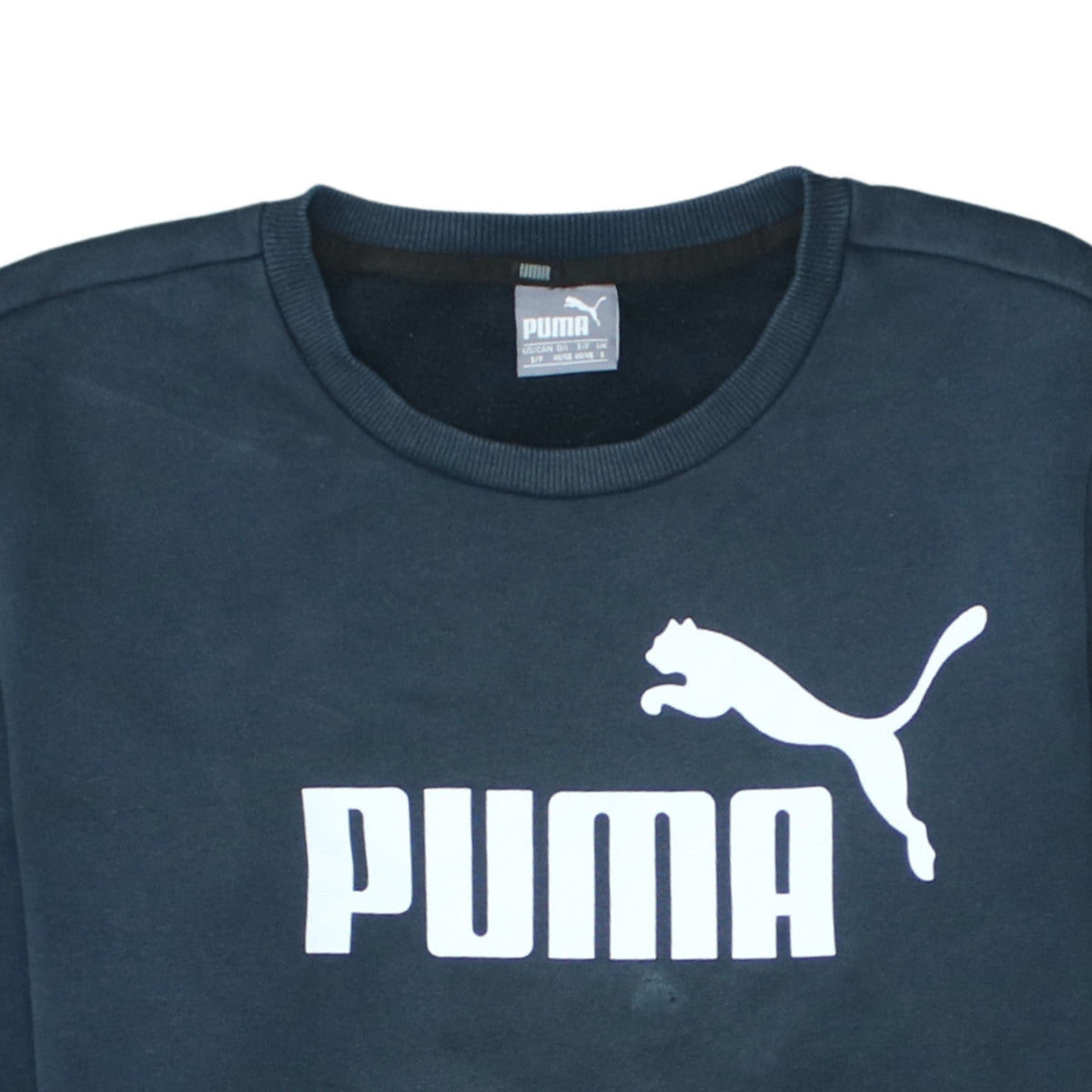 Puma Men's Blue Crew Neck Logo Pullover Sweatshirt Size S