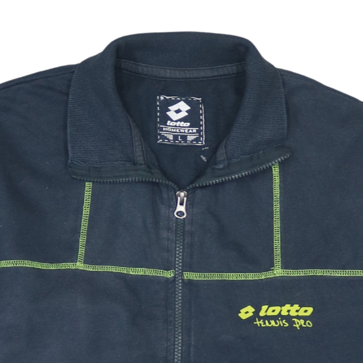 Lotto Men's Blue Cotton Track Jacket Size L Full Zip Sportswear