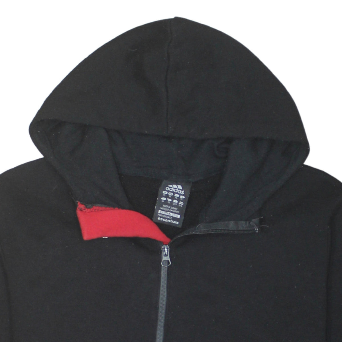 adidas Men's Black & Red XL 1/2 Zip Hoodie Sweatshirt Essentials
