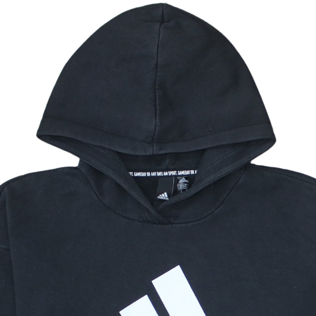 Adidas Womens Black XS Pullover Hoodie with Logo Print