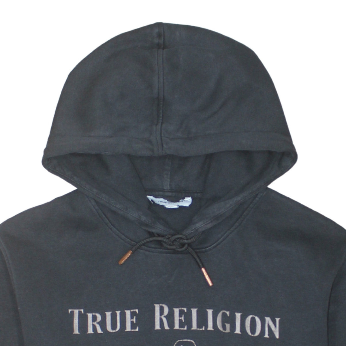 True Religion Men's Black L Pullover Hoodie Graphic Print Fleece