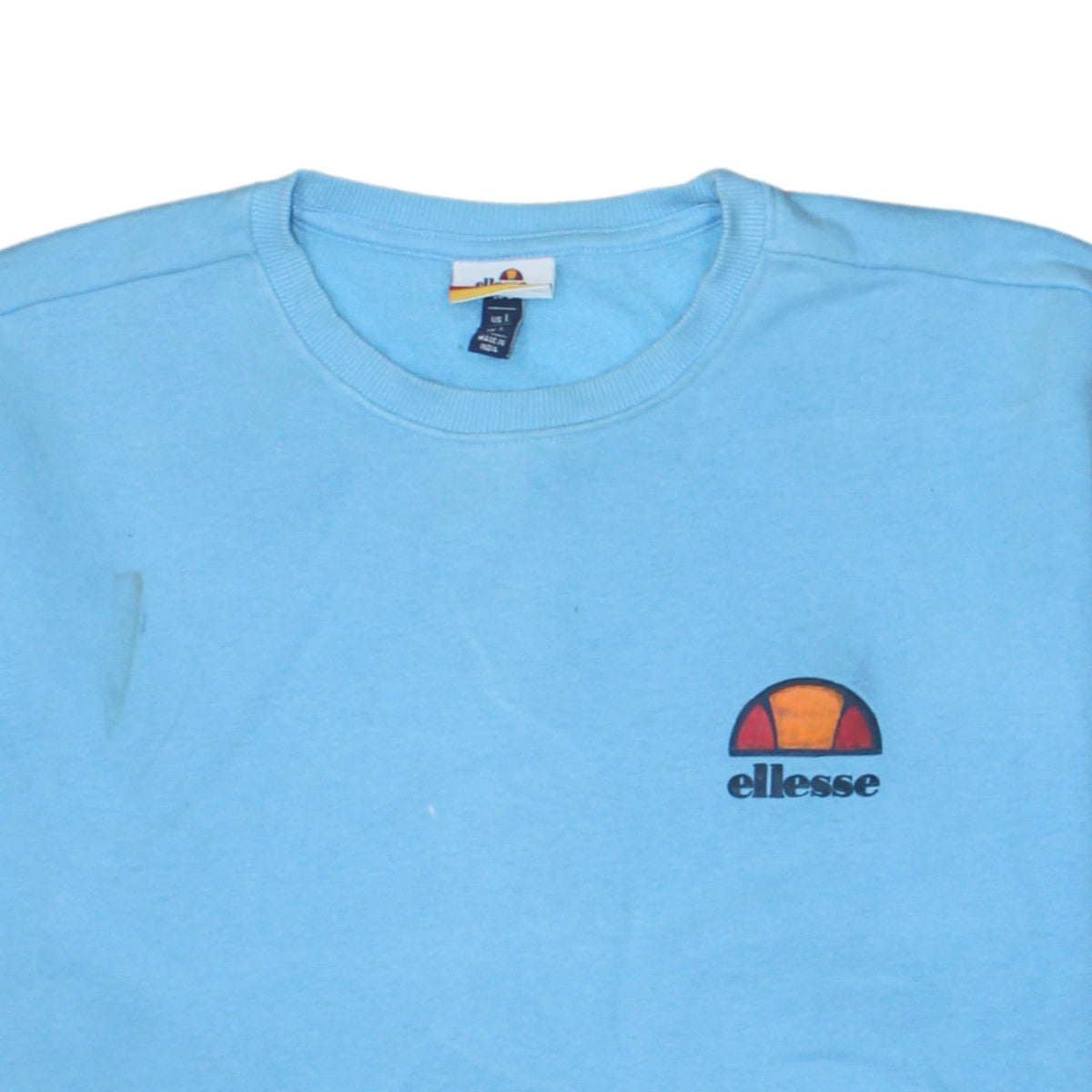 Ellesse Mens Blue Logo Pullover Sweatshirt Size L Crew Neck