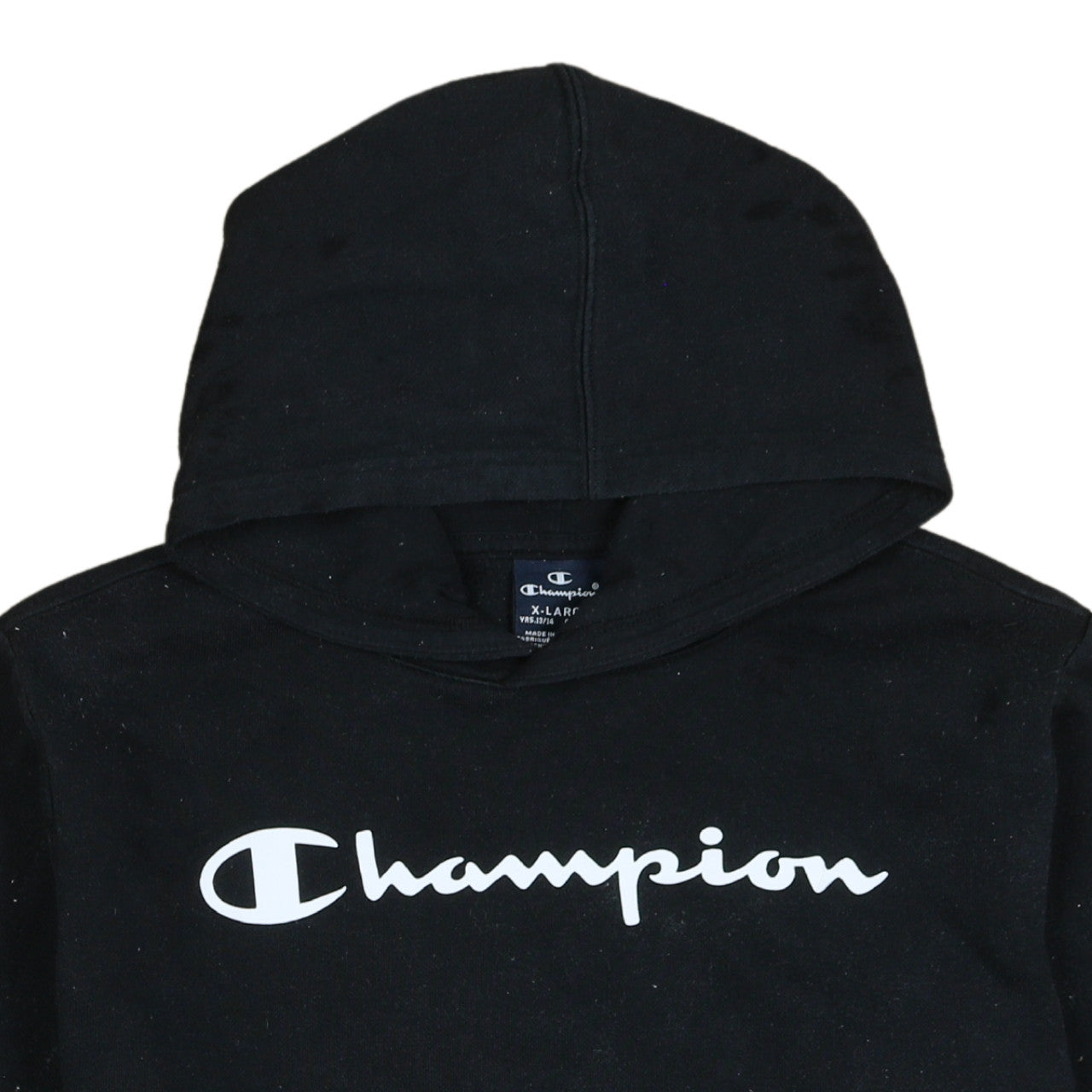 Champion Boys Black Pullover Hoodie 13-14 Years Regular Fit Fleece