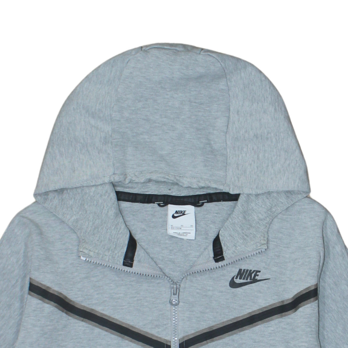 Nike Boys Grey XL Full Zip Hoodie with Logo and Pockets