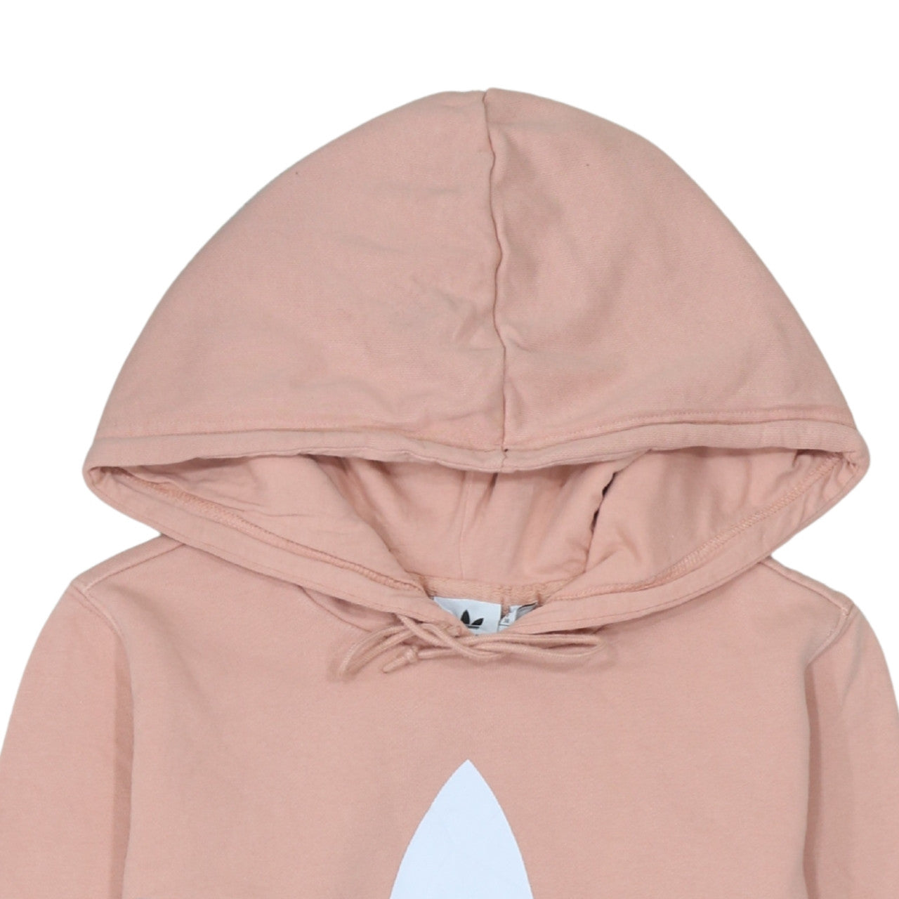Adidas Womens Pink Hoodie Size 10 Pullover Trefoil Logo Cotton