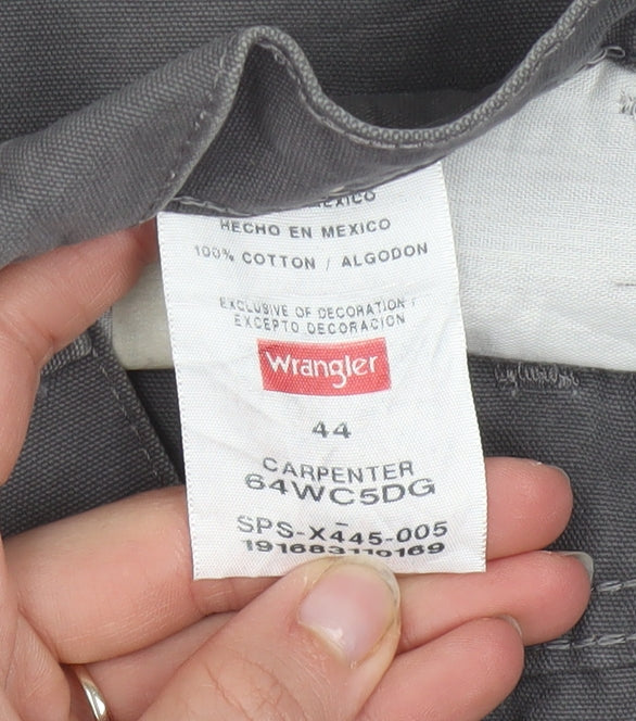 Wrangler Men's Grey Cotton Cargo Carpenter Shorts Size 44