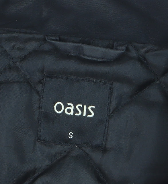 Oasis Women's Black Belted Military Jacket Size S