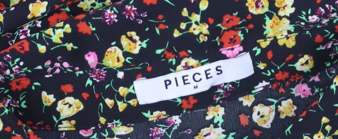 Pieces Women’s Multicoloured Floral Midi Shirt Dress Size M