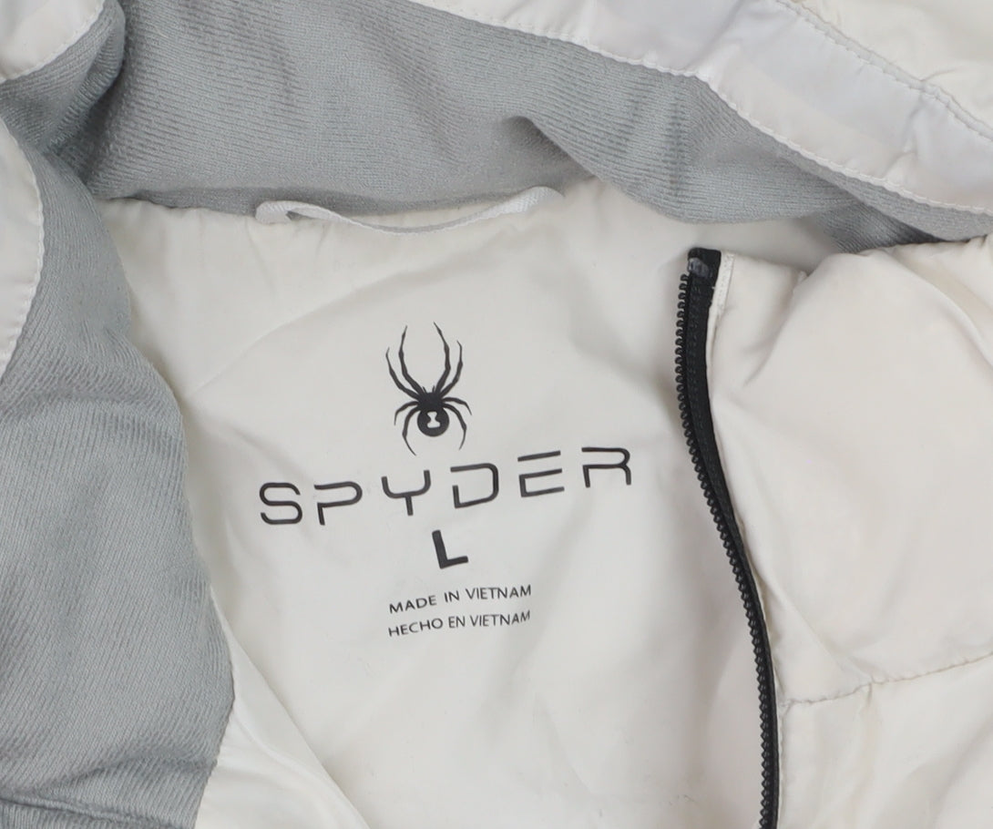 Spyder Women's Ivory Puffer Jacket L Lightweight Down Insulated