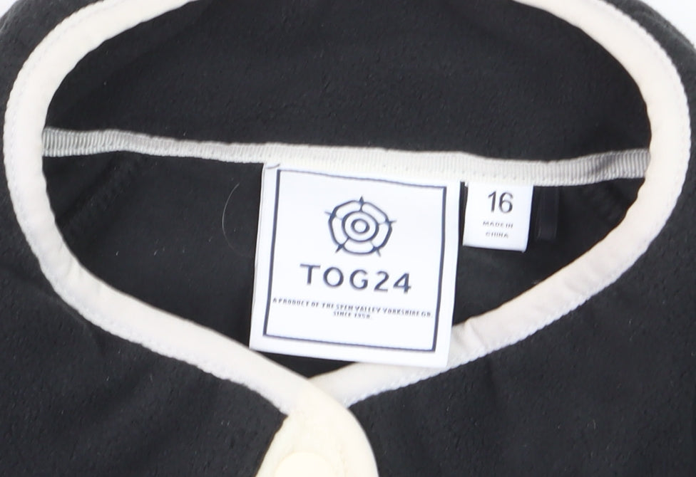 TOG24 Men's Black Fleece 1/2 Zip Windbreaker Jacket Size L