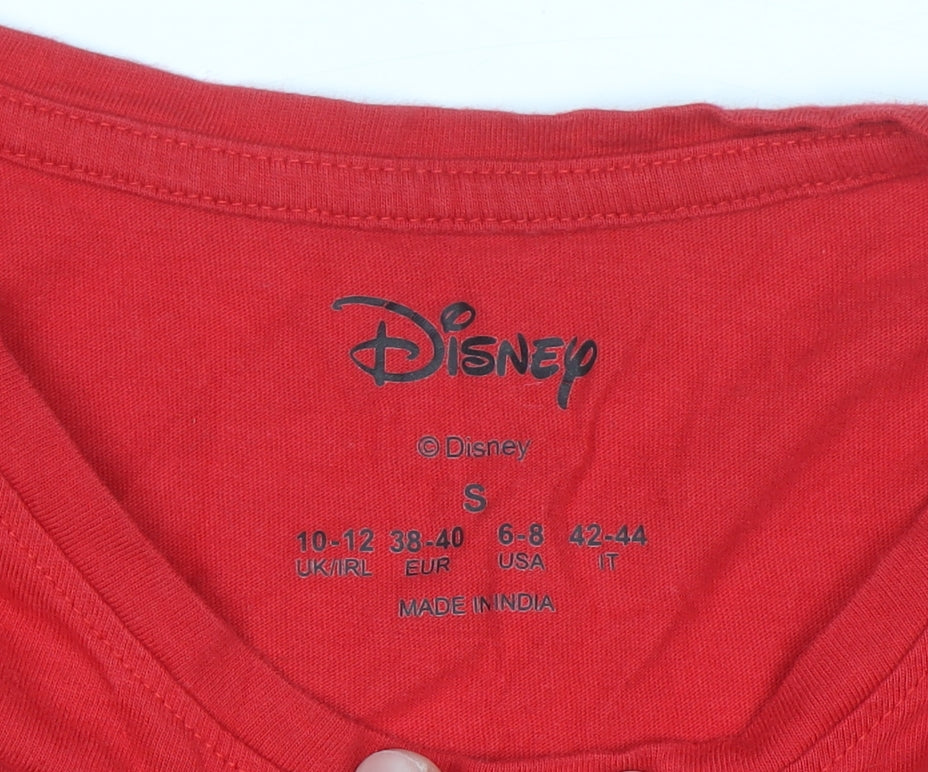 Disney Womens Red Long Sleeve Christmas Nightshirt S Happy Holidays Mickey Minnie