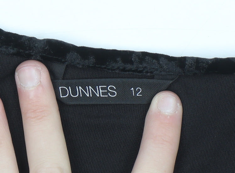 Dunnes Women’s Black Velvet Bodycon Party Dress Size 12