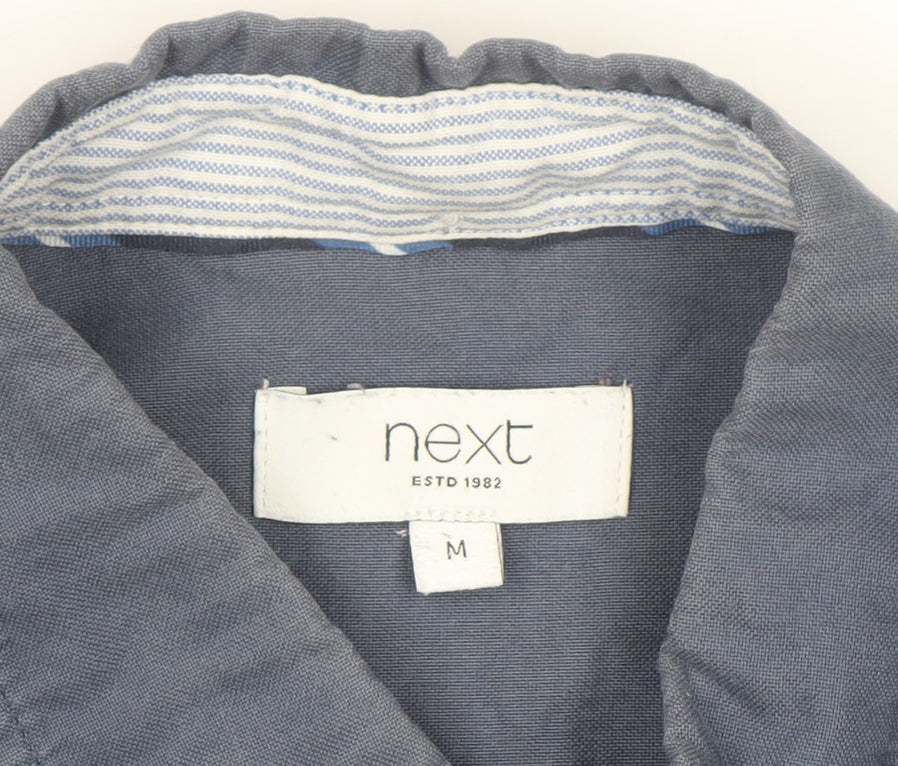 Next Men Blue Cotton Long Sleeve Button-Down Shirt M