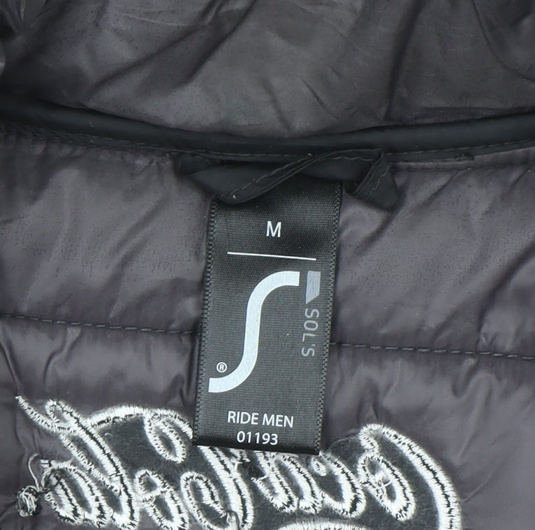 SOLS Men’s Black Puffer Jacket Medium Coca-Cola Embroidered Logo