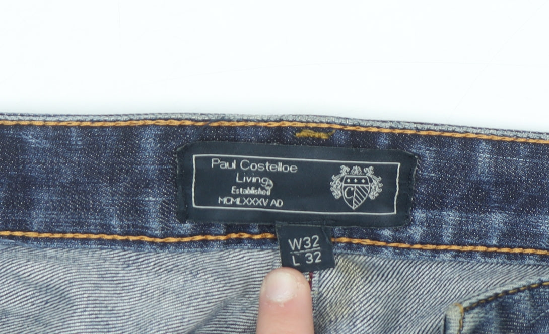 Paul Costelloe Men's Blue Straight Leg Denim Jeans W32 L32
