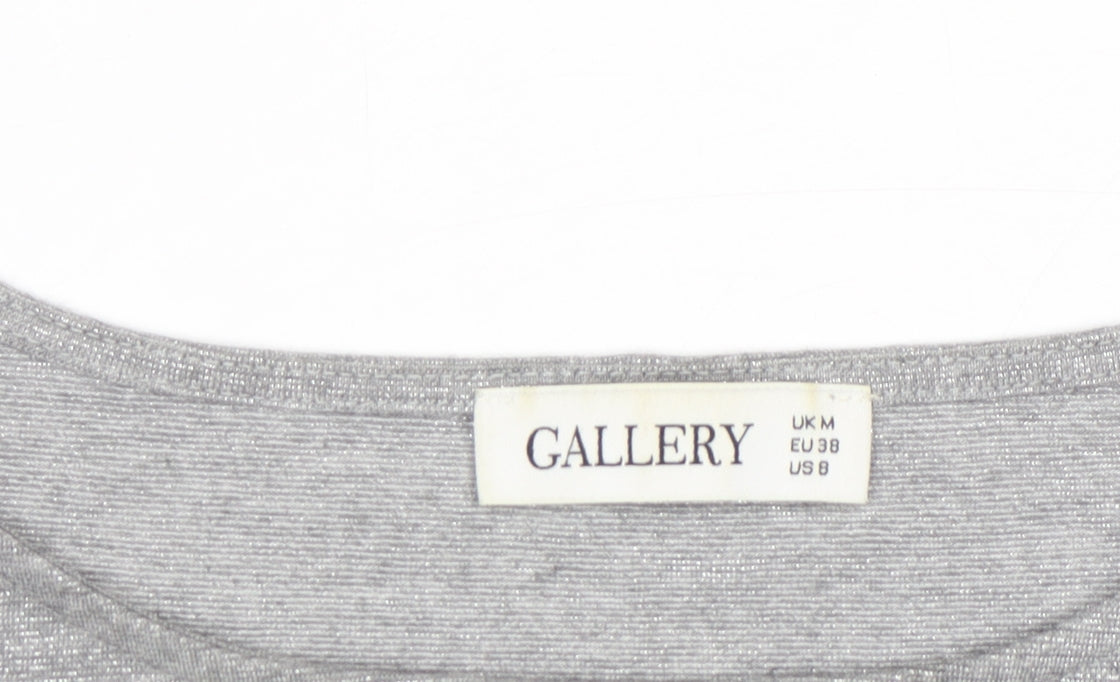 Gallery Women's Grey 3/4 Sleeve Relaxed Fit Jersey Top M