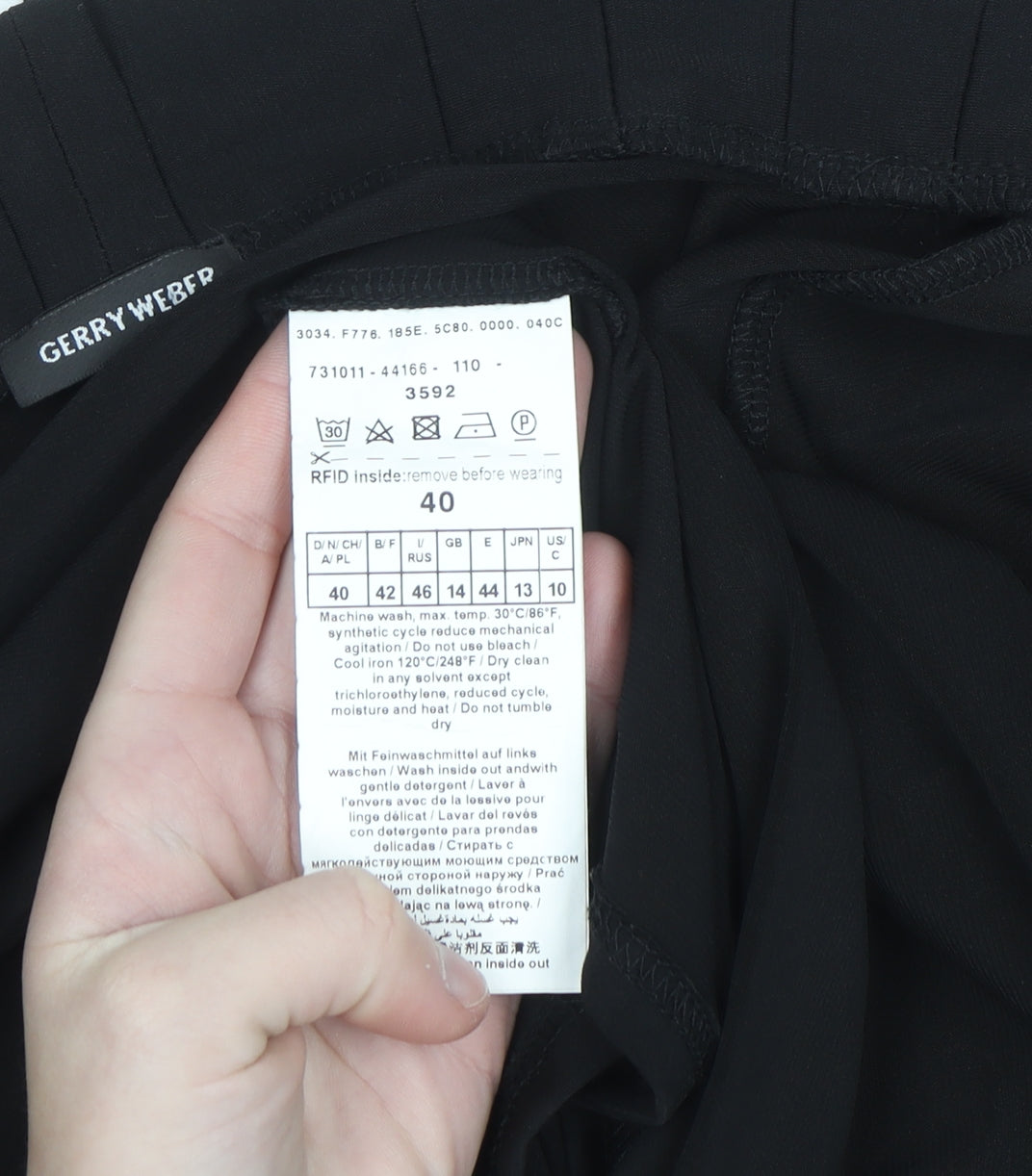 Gerry Weber Women's Black V-Neck Long Sleeve Cardigan Size 14
