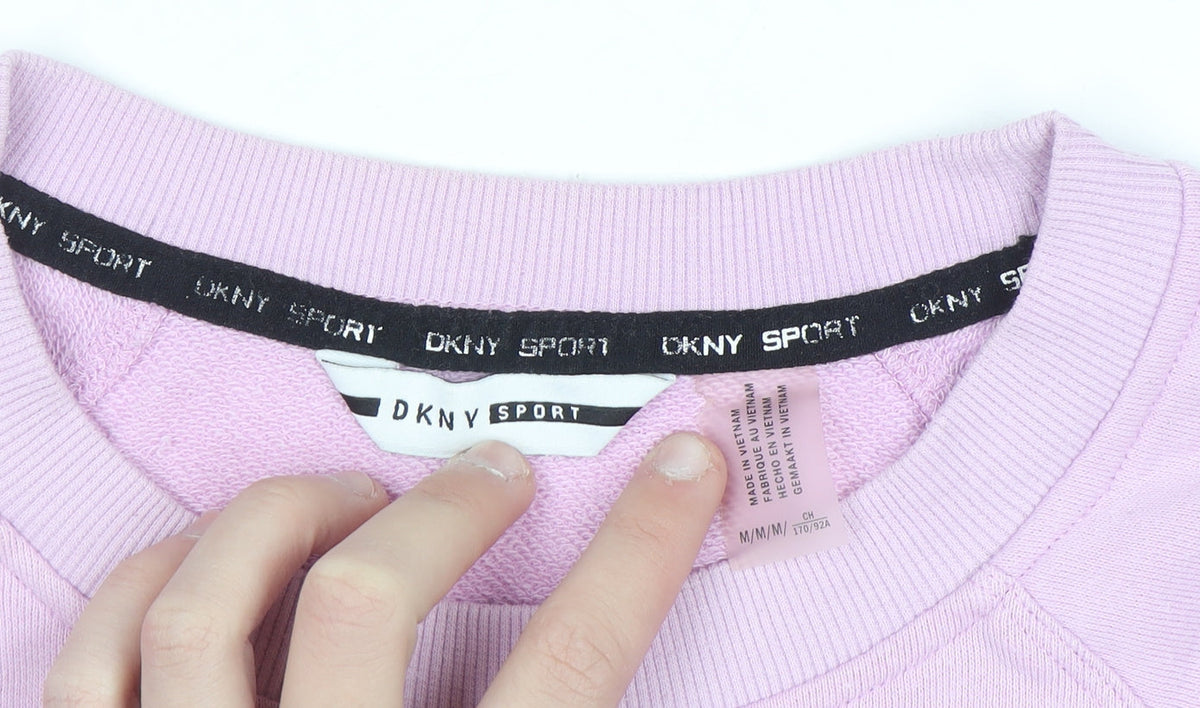 DKNY Sport Women's Pink Pullover Sweatshirt Size M Cotton Blend