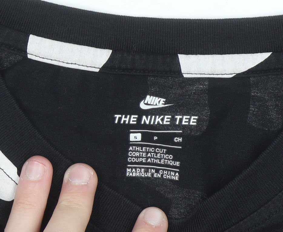 Nike Womens Black Cropped Athletic T-Shirt Size S